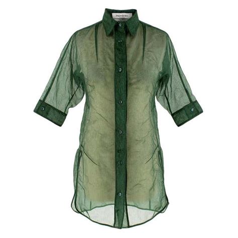 ysl green blouse